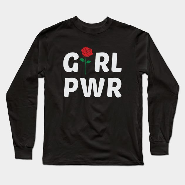 Girl Power with Rose Logo Long Sleeve T-Shirt by Suniquin